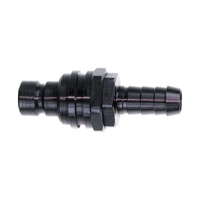 Jiffy Q/R #5 Str Male Plug W/ Hose Barb Valved Black 22505 1
