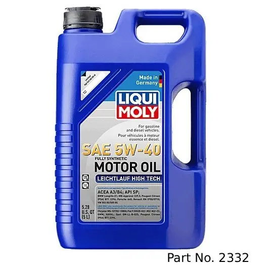 Liqui Moly Motor Oil Synthetic Gasoline And Diesel Leicht­Lauf High Tech Sae 5W-40 5Lt/5.28Qt 1