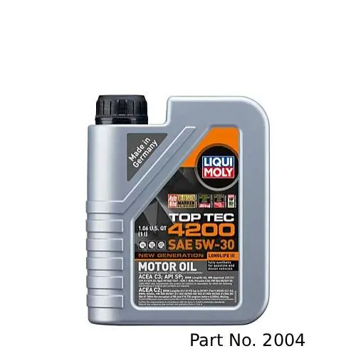 Liqui Moly Motor Oil Synthetic Gasoline And Diesel Top Tec 4200 Sae 5W-30 New Generation 1Lt/1.06Qt 1