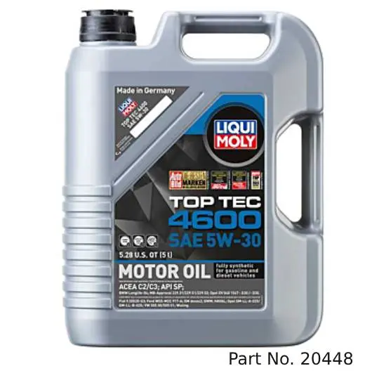 Liqui Moly Motor Oil Synthetic Gasoline And Diesel Top Tec 4600 Sae 5W-30 5Lt/5.28Qt 1