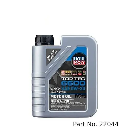 Liqui Moly Motor Oil Synthetic Gasoline And Diesel Top Tec 6600 Sae 0W-20 1Lt/1.06Qt 1