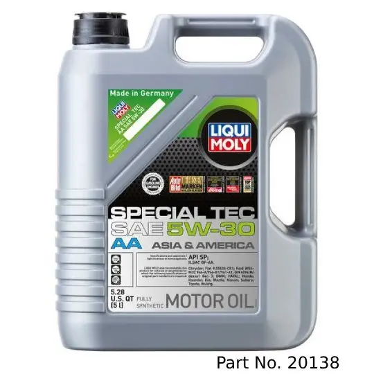 Liqui Moly Motor Oil Synthetic Gasoline Special Tec Aa Sae 5W-30 5Lt/5.28Qt 1