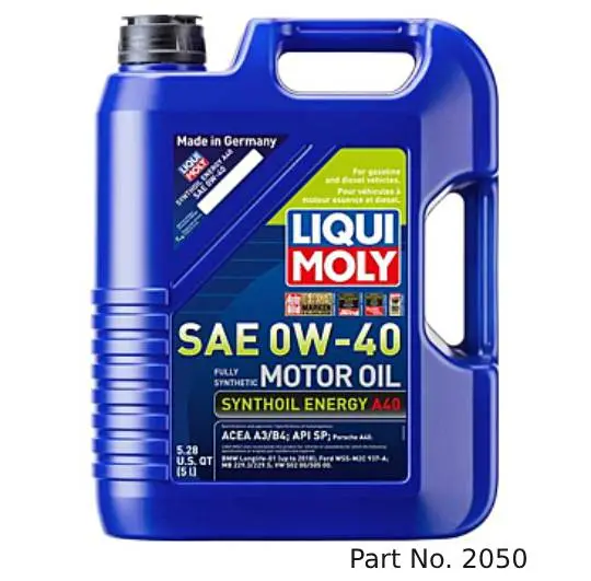 Liqui Moly Motor Oil Synthetic Gasoline Synthoil Energy A40 Sae 0W-40 5Lt/5.28Qt 1