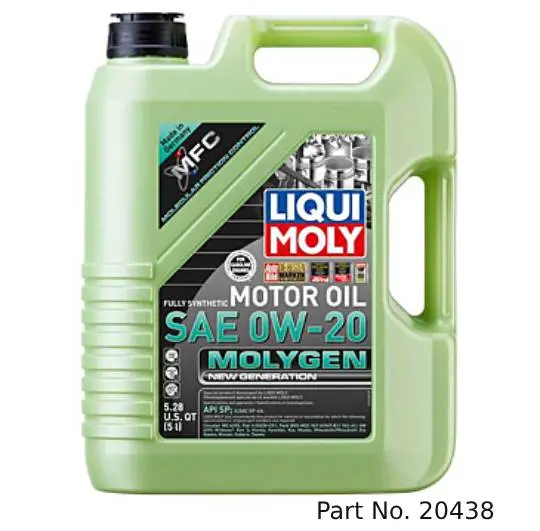 Liqui Moly Motor Oil Synthetic Molygen New Gener­A­Tion Sae 0W-20 5Lt/5.28Qt 1