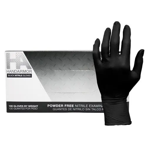 Powder Free Nitrile Examin Gloves Medium Black, 5.5 Mil, 1X100 1