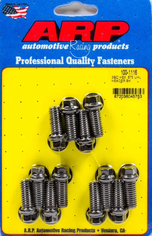 Arp Header Bolt Kit – 12-Piece, 3/8"-16 X 0.875", Ultra-High-Lift Hex, 100-1116 1