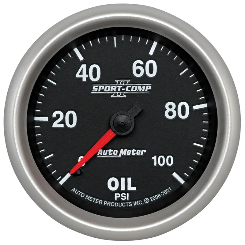 Autometer Sport-Comp Ii Mechanical Oil Pressure Gauge – 2 5/8" Dial, 0–100 Psi 1