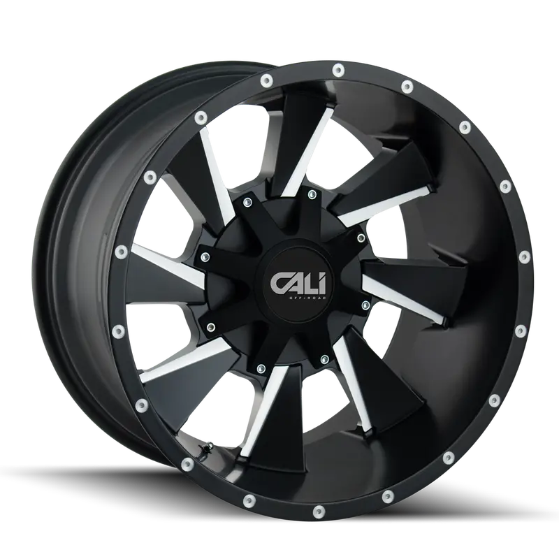 Cali Off-Road Distorted Satin Black/Milled Wheel – 20X12, 8X180, -44Mm Offset 1