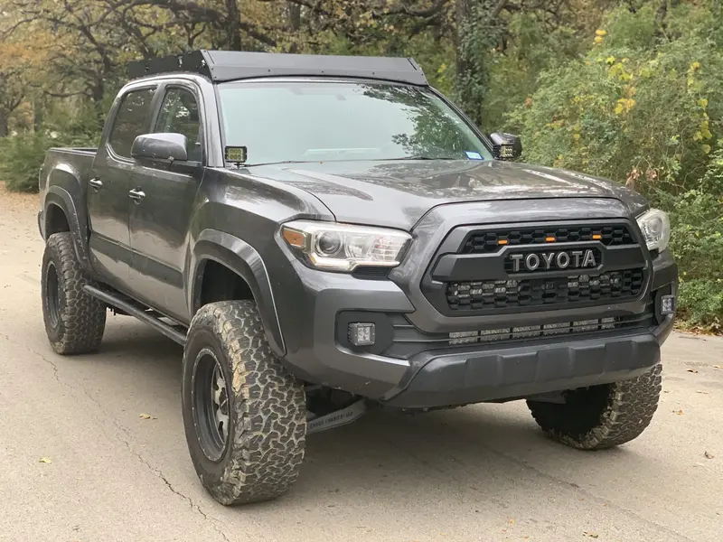 Cali Raised Led Premium Roof Rack – 43" Dual-Function Light Bar Mount For 2005–2021 Tacoma, Amber Lens Option 1