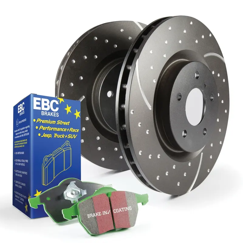 Ebc Greenstuff 2000 Brake Kit – S10 Front Disc Package With Gd-Series Slotted Rotors 1