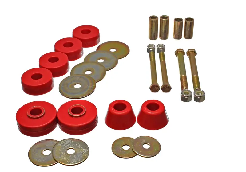 Energy Suspension 3.4137R Body Cab Mount Set; Red; Performance Polyurethane; 1