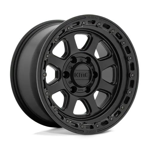 Kmc Km548 18X9 Inch Off-Road Wheel — 8X6.5 Bolt Circle, Matte Black With Machined Lip, Zero Offset 1