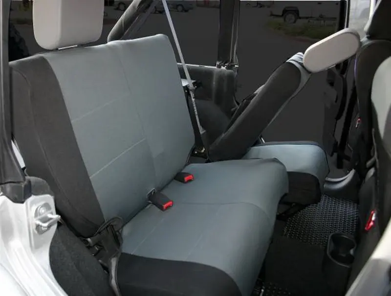 Rampage 5057821 Custom-Fit Polycanvas Rear Seat Cover — Black/Gray Two-Tone 1