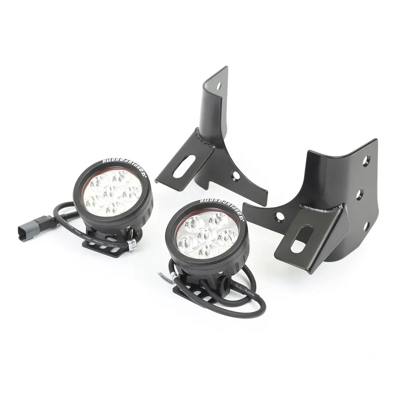 Rugged Ridge Led Windshield Mount Light Kit – 3.5-Inch Round, Black, Pair 1