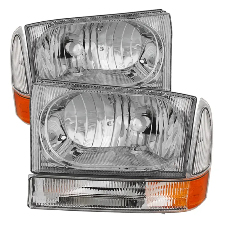 Spyder Auto 9025419 Xtune Crystal Headlight Assembly – Chrome Accents, Bumper-Mounted Style 1