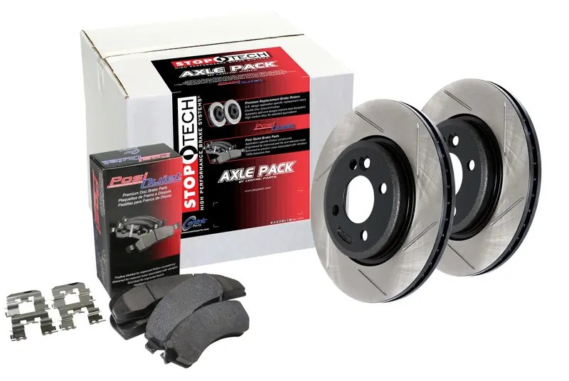 Stoptech 937.35549 Street Axle Pack — Slotted Rear Brake Kit 1