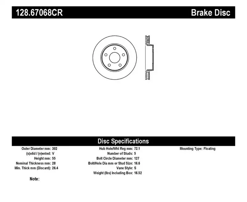 Stoptech Sport Cryo-Treated Brake Rotor – Cross-Drilled Front Right Rotor With Enhanced Thermal Stability 1